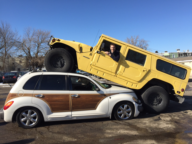 Illustration for article titled Here’s How I Crushed A Chrysler PT
Cruiser With A Hummer